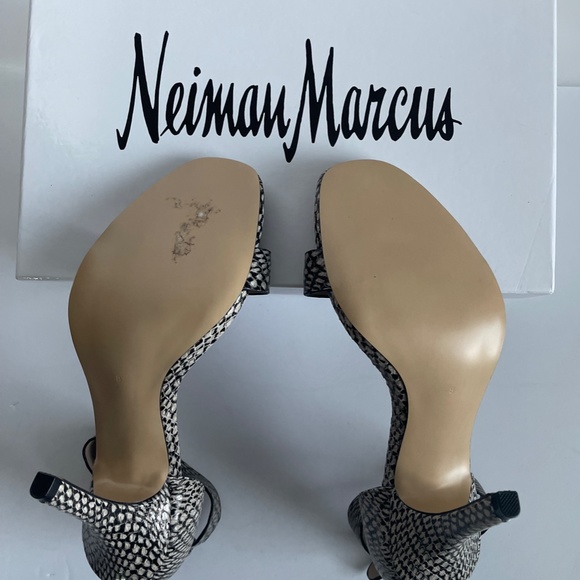 Neiman Marcus Yani Snake-Print Ankle Strap Sandal - Picture 5 of 6